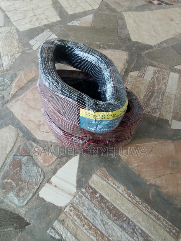 Transparent Red and Black Speaker Cable · Photo 2