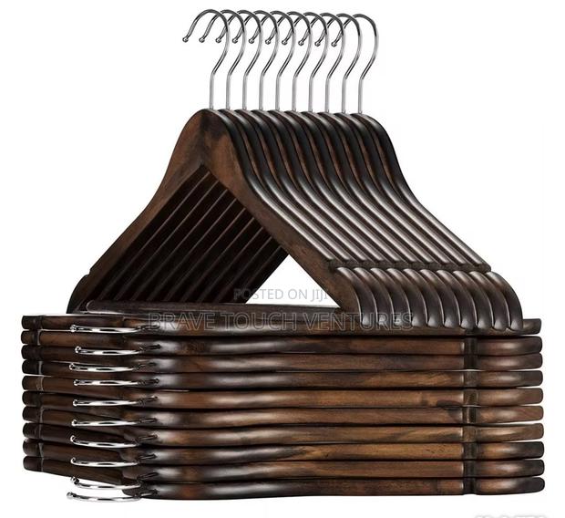 5 Pieces Wooden Coat/Suit Hanger - Dark Brown · Photo 1