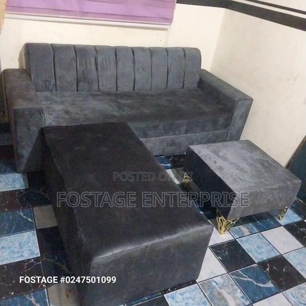 Suede Ash Brand New L Shape Sofa With A Centre Table ,Free Delivery · Photo 2