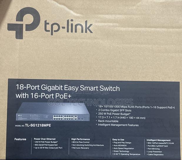 Tp-Link 18-Port Gigabit Easy Smart Switch With 16-Port Poe+ · Photo 1