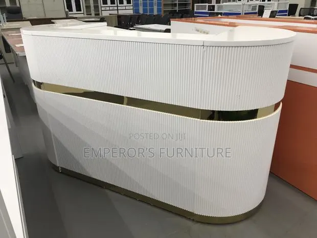 Premium Fluted Reception Table – Elegant Desk for Clinics/Office Etc · Photo 1