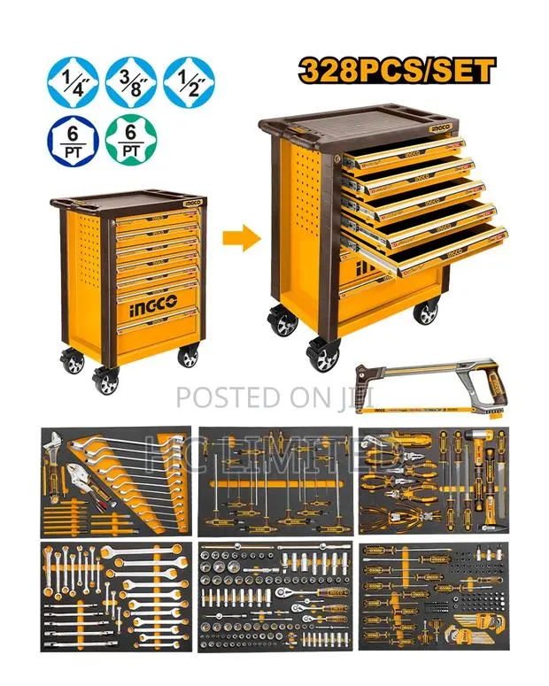 Ingco 328-Piece Tool Chest Set With 7 Drawers – Htcs273281 · Photo 1