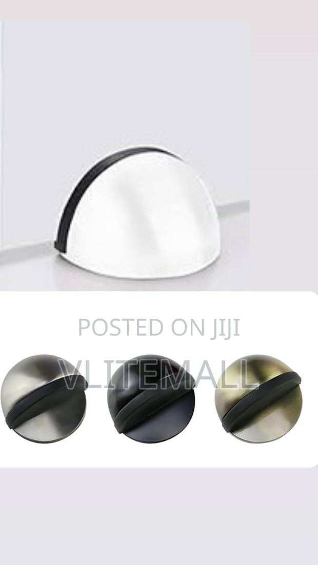 Pair Of Half Moon Door Stopper - Black, White Chrome · Photo 1