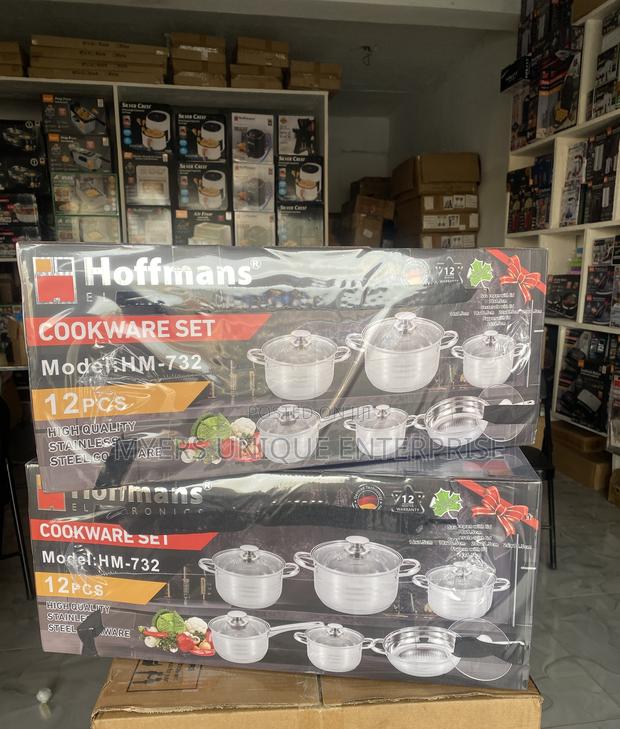 Easy to Clean Hoffmans Stainless Steel 12pcs Cooking Pot · Photo 1