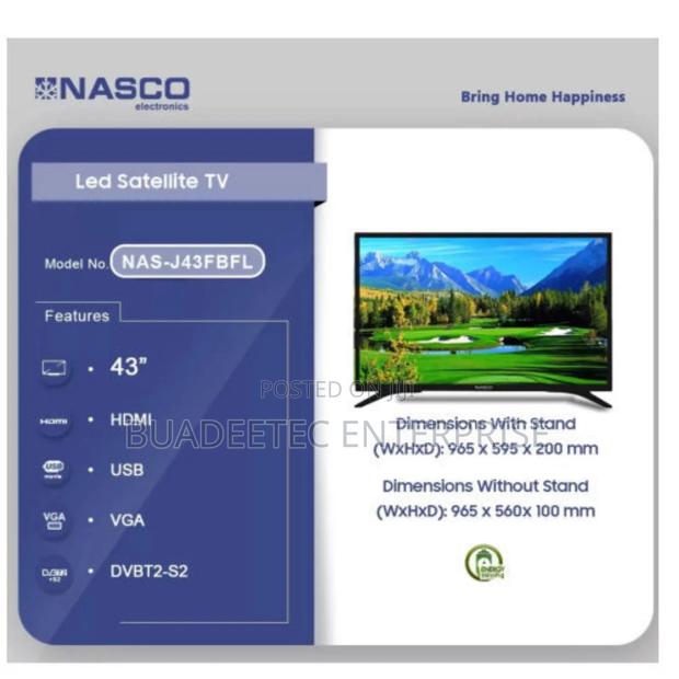 Nasco 43 Inch Led Nas-J43fbfl Digital Satellite Television · Photo 2