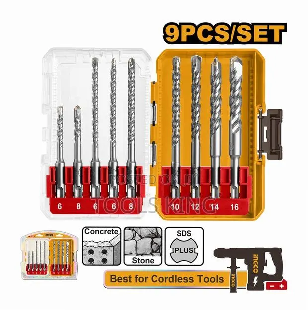 9 PCS SDS Plus Hammer Drill Bits - Akdl30906 · Photo 1