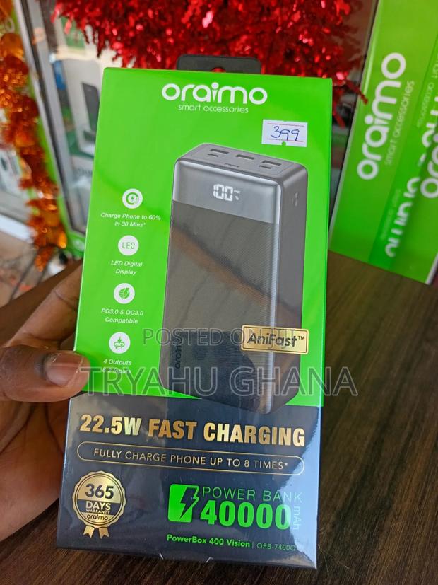 Oraimo Opb-7400q – 40000mah Power Bank With 22.5w Fast Charging · Photo 1