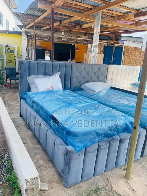 One and Half Design Fabric Bedframe With Mattress · Photo 1