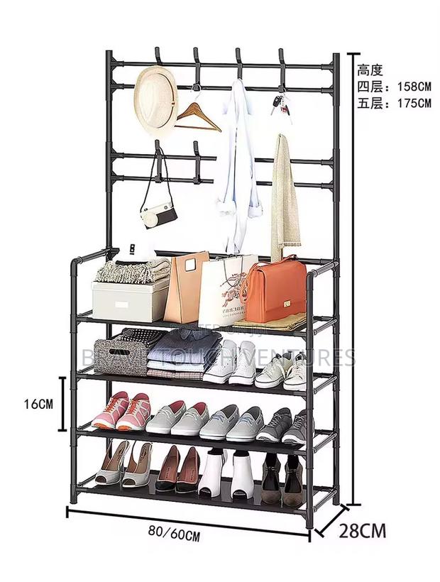 5-Tier Shoe Bag Rack With Hanging Hooks · Photo 2