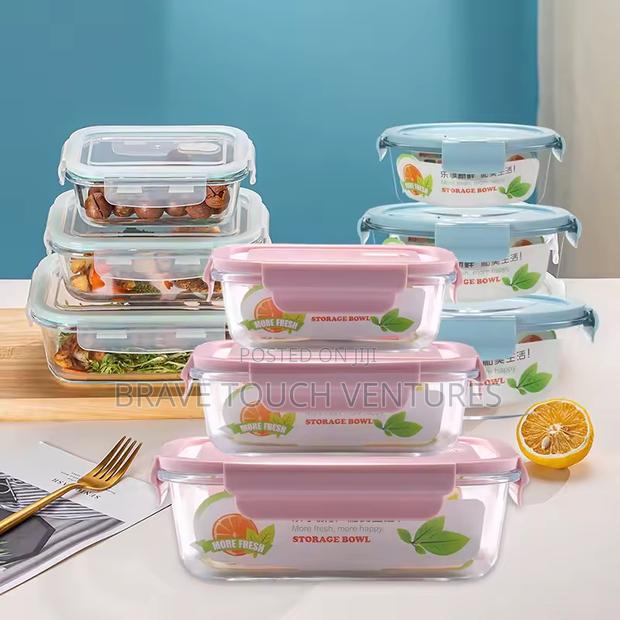 3 Piece Borosilicate Glass Lunch Box Microwave-Safe · Photo 2