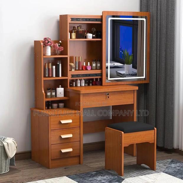 Coffee Colored Dressing Mirror With Led Light · Photo 1