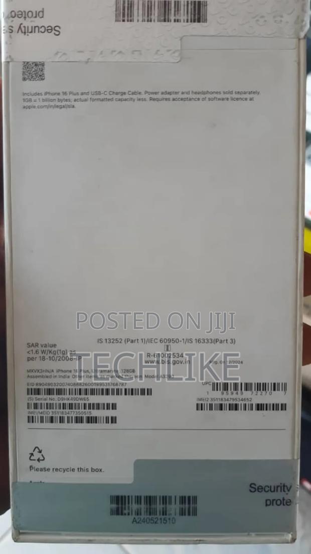 New Apple iPhone 16 Plus 256 GB Black · Photo 2