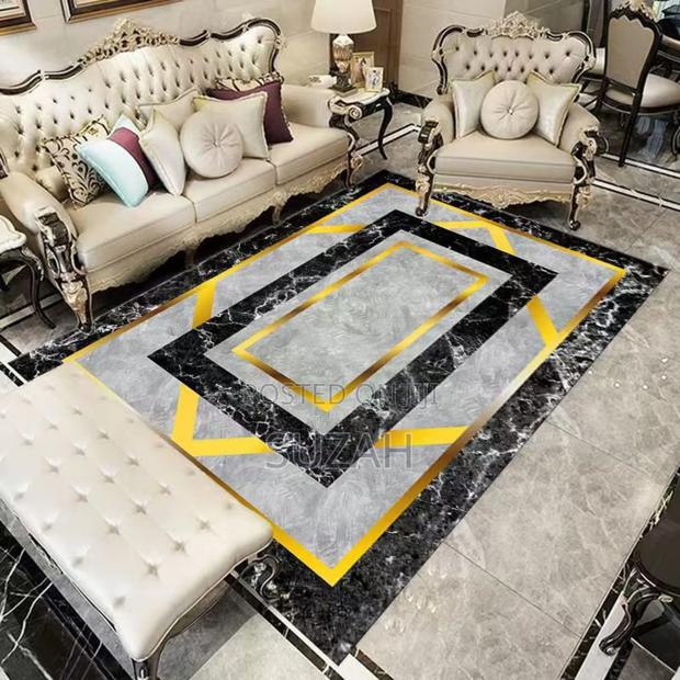 Two Black Rectangular Designs Rug · Photo 1