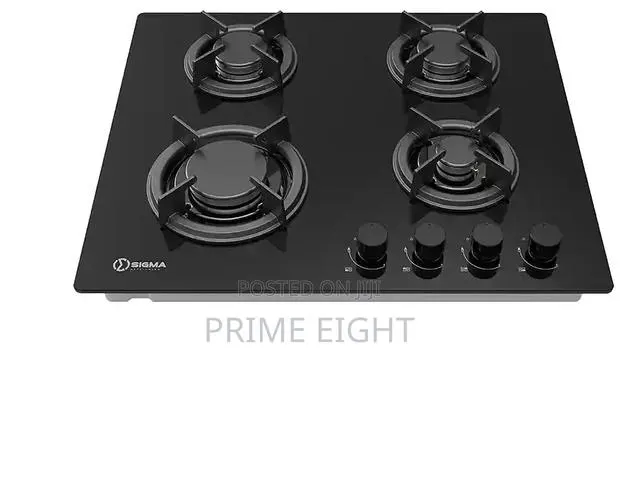 Sigma 4 Burner 60cm Built-in Gas Hob With Glass Mirror Finish (Black) · Photo 1