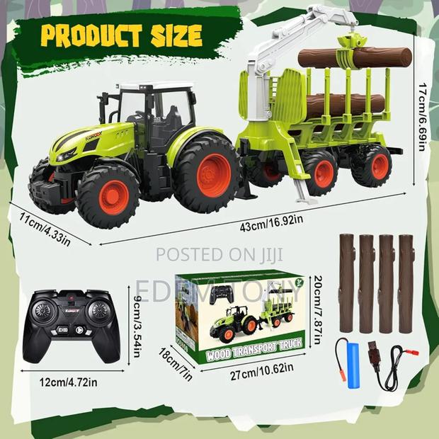 Wood Transport Truck- Remote-Control Tractor Toy Set · Photo 3