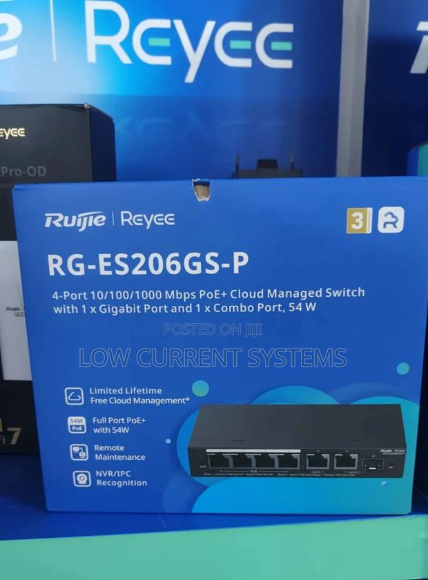 Ruijie 4 Port Gigabit Poe+ 54w Switch Cloud Managed 2 Uplink and SFP · Photo 1