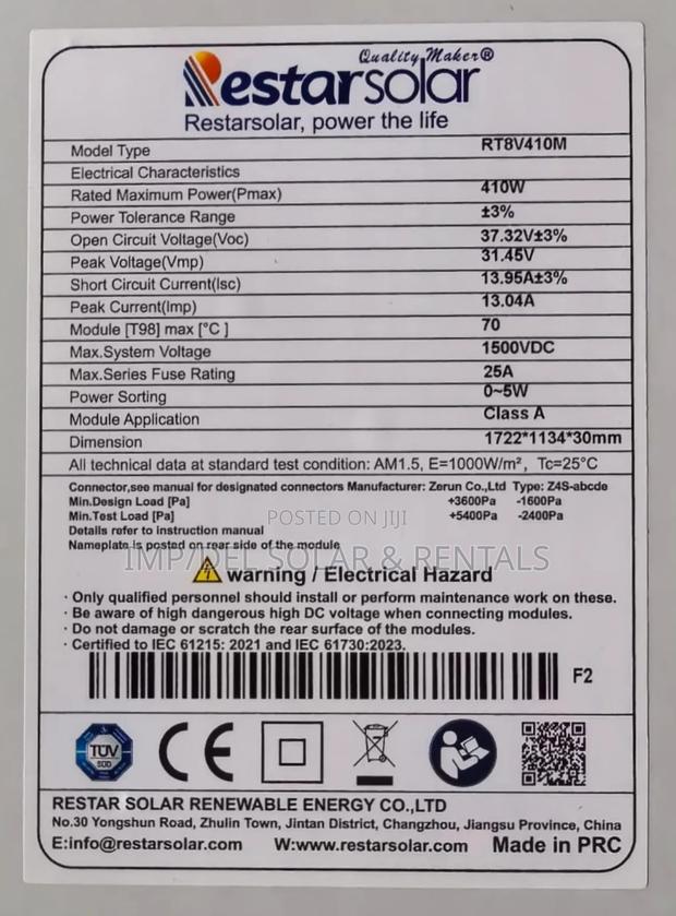 Solar Panel 410 Watts Mono · Photo 2