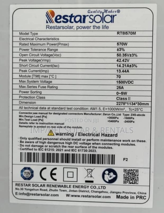 570watts Mono Solar Panel For Sale · Photo 2