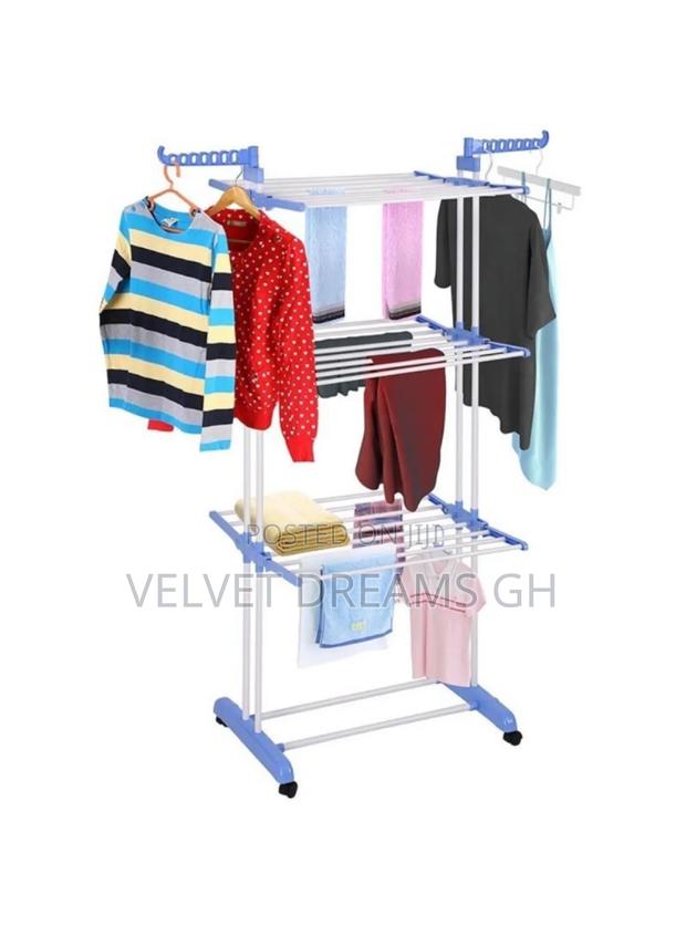 3-Layer Foldable Portable Practical Clothes Drying Rack · Photo 2
