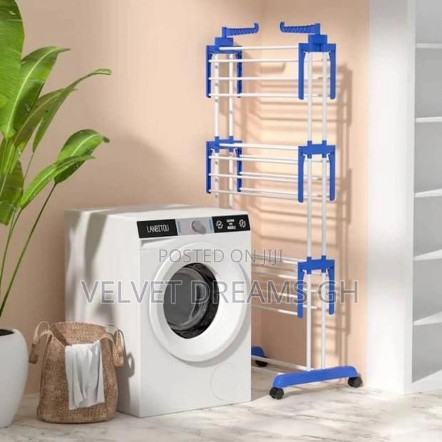 3-Layer Foldable Portable Practical Clothes Drying Rack · Photo 4