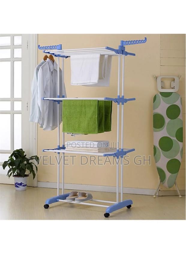 3-Layer Foldable Portable Practical Clothes Drying Rack · Photo 1