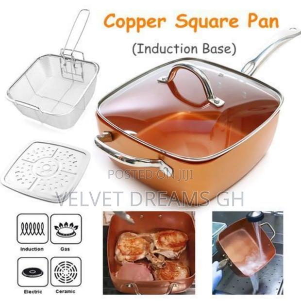 Durable Copper Pan With Frying Basket Less Oil. · Photo 1
