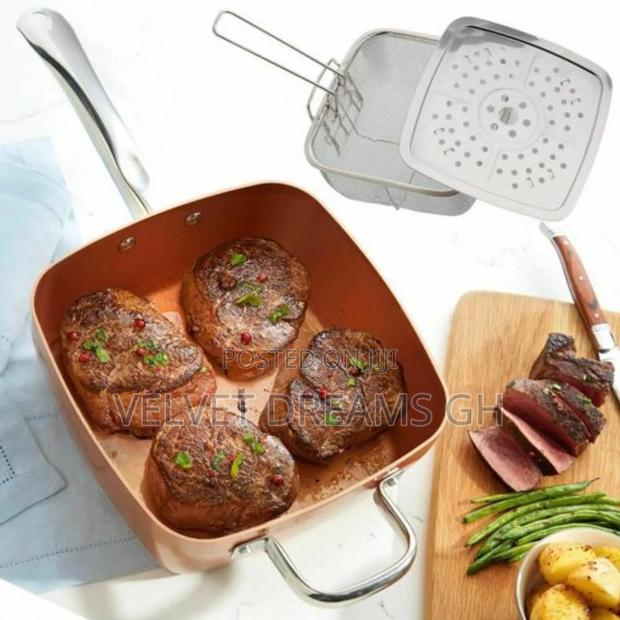 Durable Copper Pan With Frying Basket Less Oil. · Photo 2