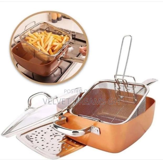 Durable Copper Pan With Frying Basket Less Oil. · Photo 5