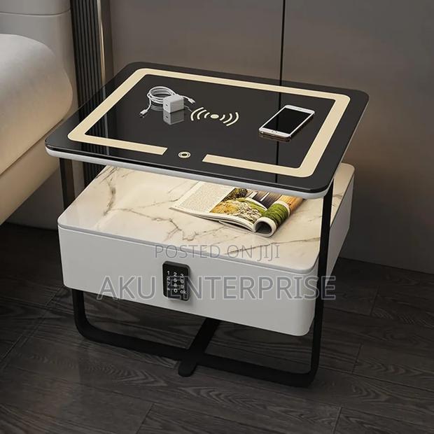 Modern Bedside Table With Password, Smart Side Table With Charger · Photo 1