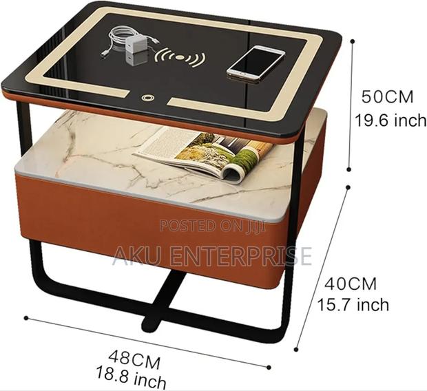 Modern Bedside Table With Password, Smart Side Table With Charger · Photo 2