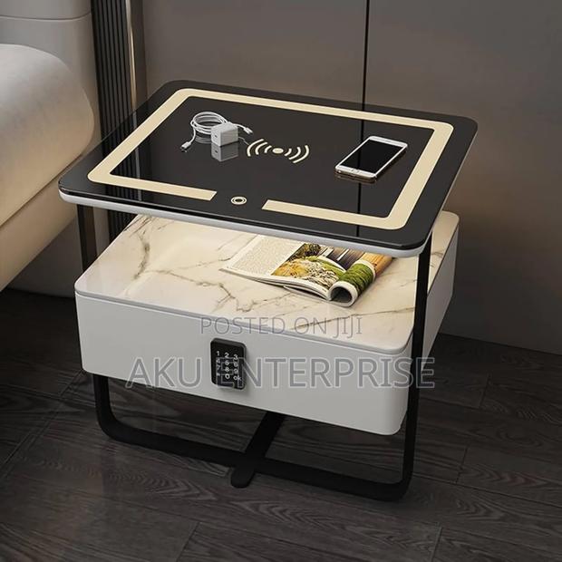 Modern Bedside Table With Password, Smart Side Table With Charger · Photo 3