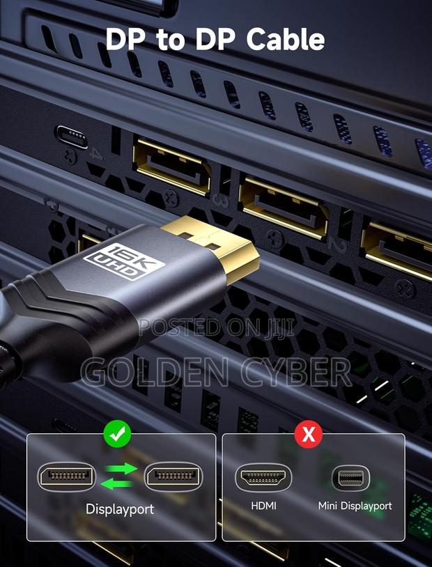 Jsaux Displayport 2.1 Cable - 6.6ft, at 60hz, at 120hz, at 240hz · Photo 5