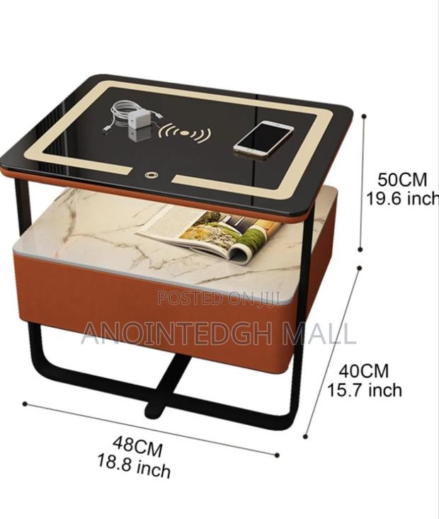 Smart Bedside Table With Wireless Charging And Led Light - Multicolor · Photo 7