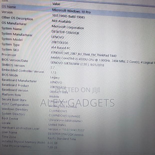 Laptop Lenovo ThinkPad T440 8GB Intel Core I5 SSD 128GB · Photo 3