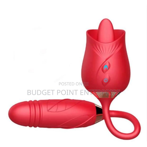 2in1 Rose Licking Tongue Vibrator - Red · Photo 2