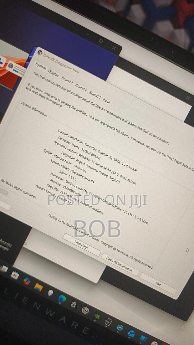 Laptop Alienware M15 R4 32GB Intel Core i7 HDD+SSD 1T · Photo 1