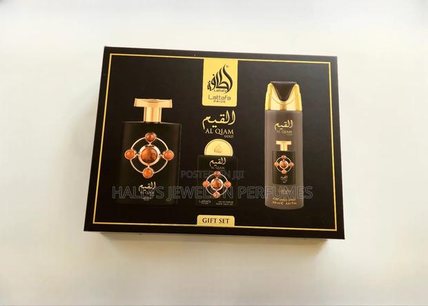 Al Qiam Gold Perfume, Gift Set by Lattafa, 100ml, Men's · Photo 3