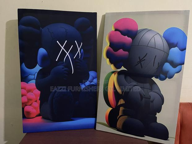 3 Pieces Set Wall Arts Kaws Real Canvas Colourful Frames · Photo 4