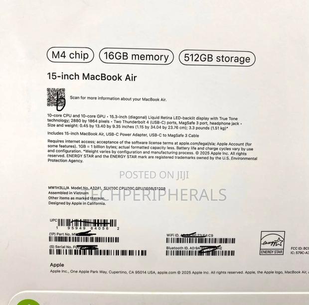 New Laptop Apple MacBook Air 16GB Apple M4 SSD 512GB · Photo 3