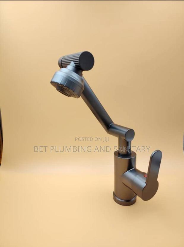 Hot And Cold Pull Out Sink Tap _black And Gold Sink Tap · Photo 2