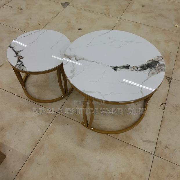 Marble Top Modern Round Nesting Coffee Tables · Photo 1