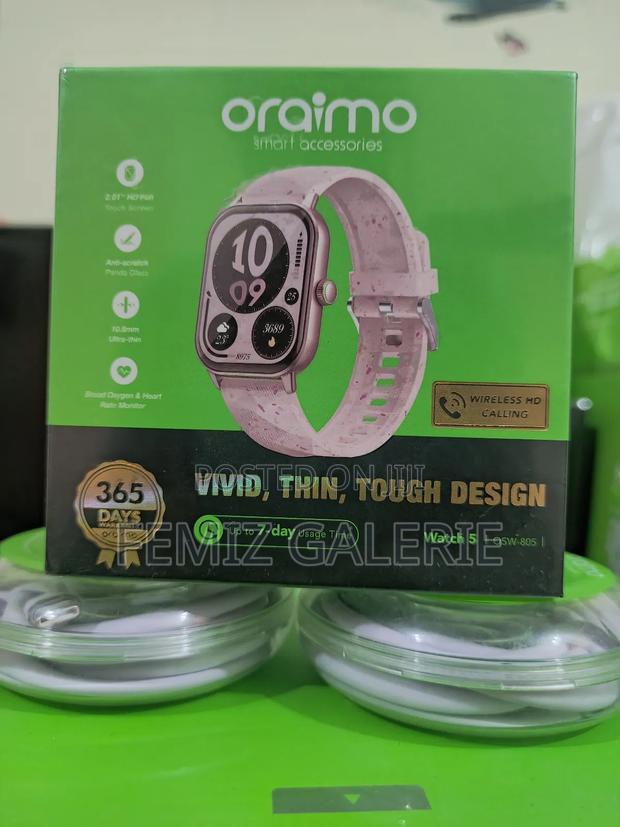 Oraimo Watch 5 2.01" Hd Panda Glass 1atm Smart Watch - Berry Pink · Photo 2