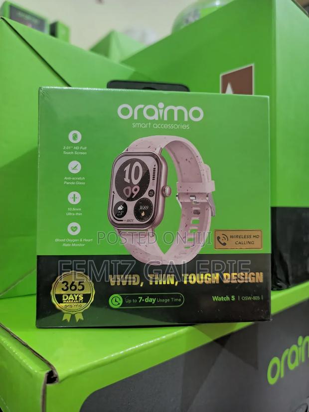 Oraimo Watch 5 2.01" Hd Panda Glass 1atm Smart Watch - Berry Pink · Photo 1