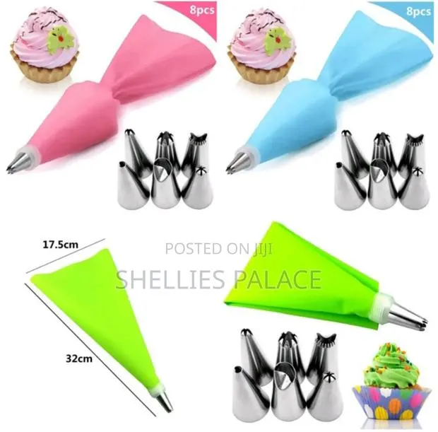 7pcs Set Silicone Icing Piping Cream Pastry Bag 6 Stainlesssteel · Photo 1