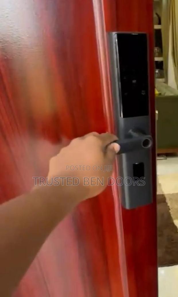 Tuya Wifi App Biometric Wireless Smart Lock Security And Wooden Door · Photo 1