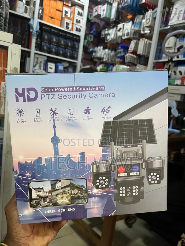Ptz Solar 3 Lens Cctv Camera Takes Sim · Photo 3