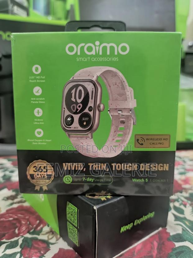 Oraimo Watch 5 2.01" Hd Panda Glass 1atm Smart Watch - Berry Pink · Photo 2