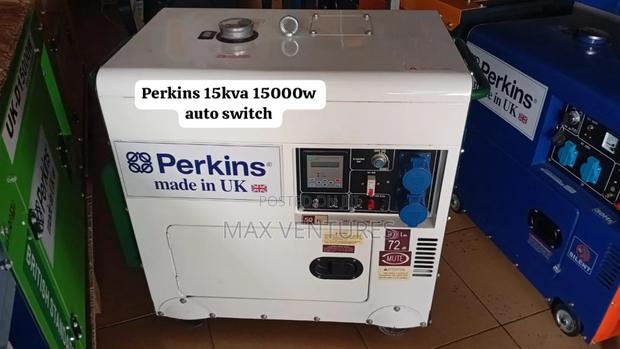 White and Green Perkins 15kva 16500w Auto Switch Generator · Photo 1