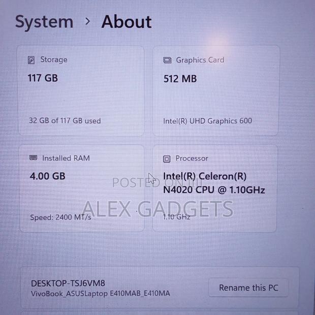 Laptop Asus Vivobook E410M 4GB Intel Celeron SSD 128GB · Photo 5
