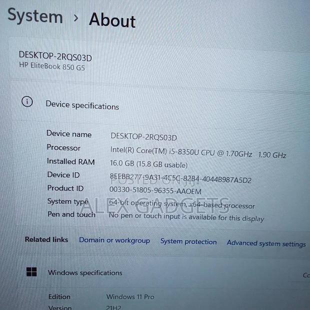 Laptop HP EliteBook 850 G5 16GB Intel Core I5 SSD 256GB · Photo 4